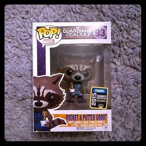 Rocket and potted groot funko pop
